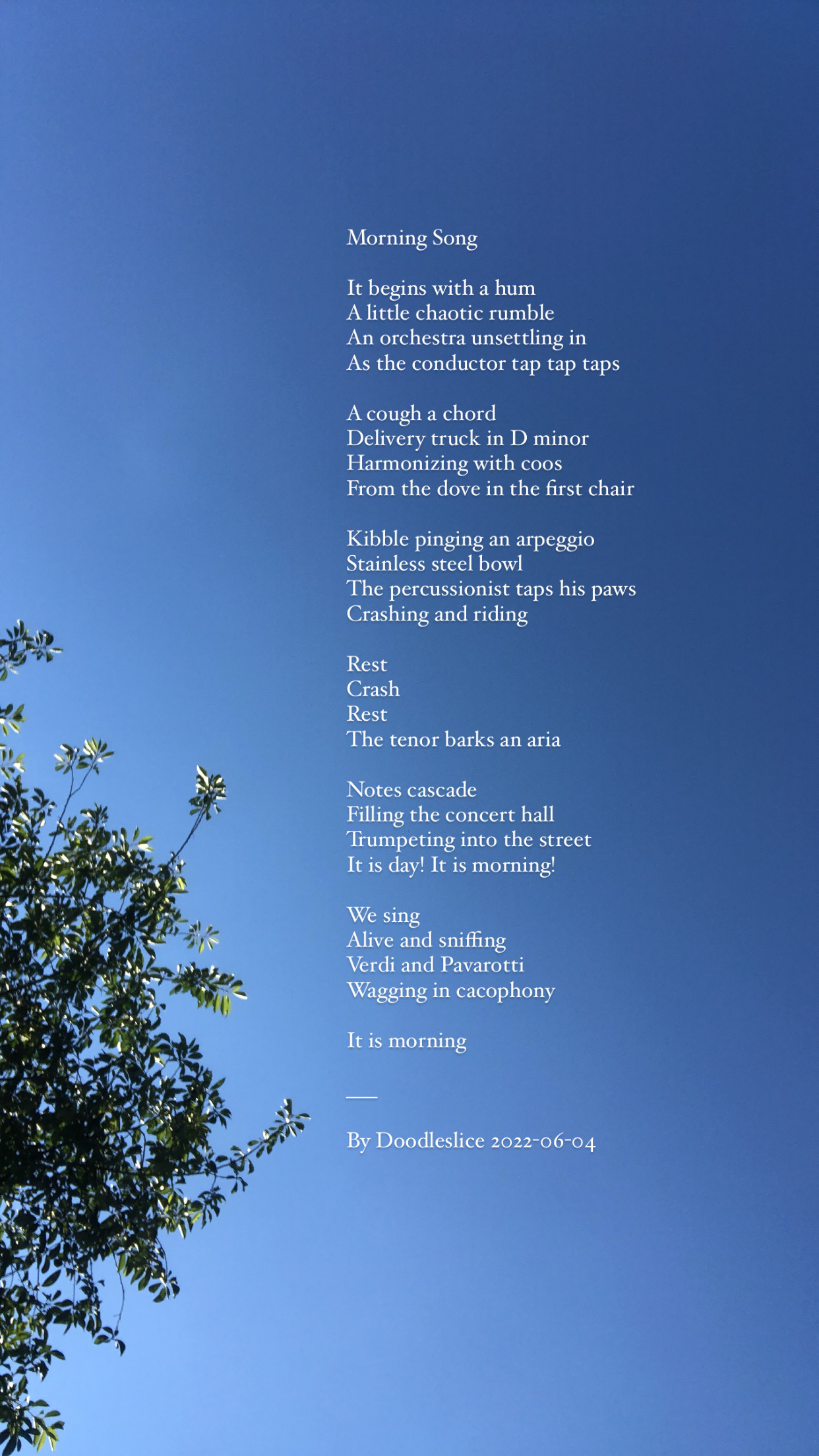 Morning Song - Poem by Doodleslice
