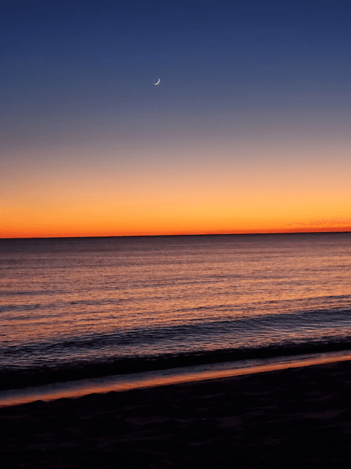 An Observation of Sunsets and Moon Rises During Solar Cycle 25