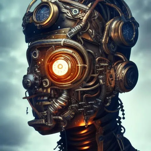 Steampunk Cyborg Head's Up #165 - Steampunk Cyborg Heads Up | OpenSea