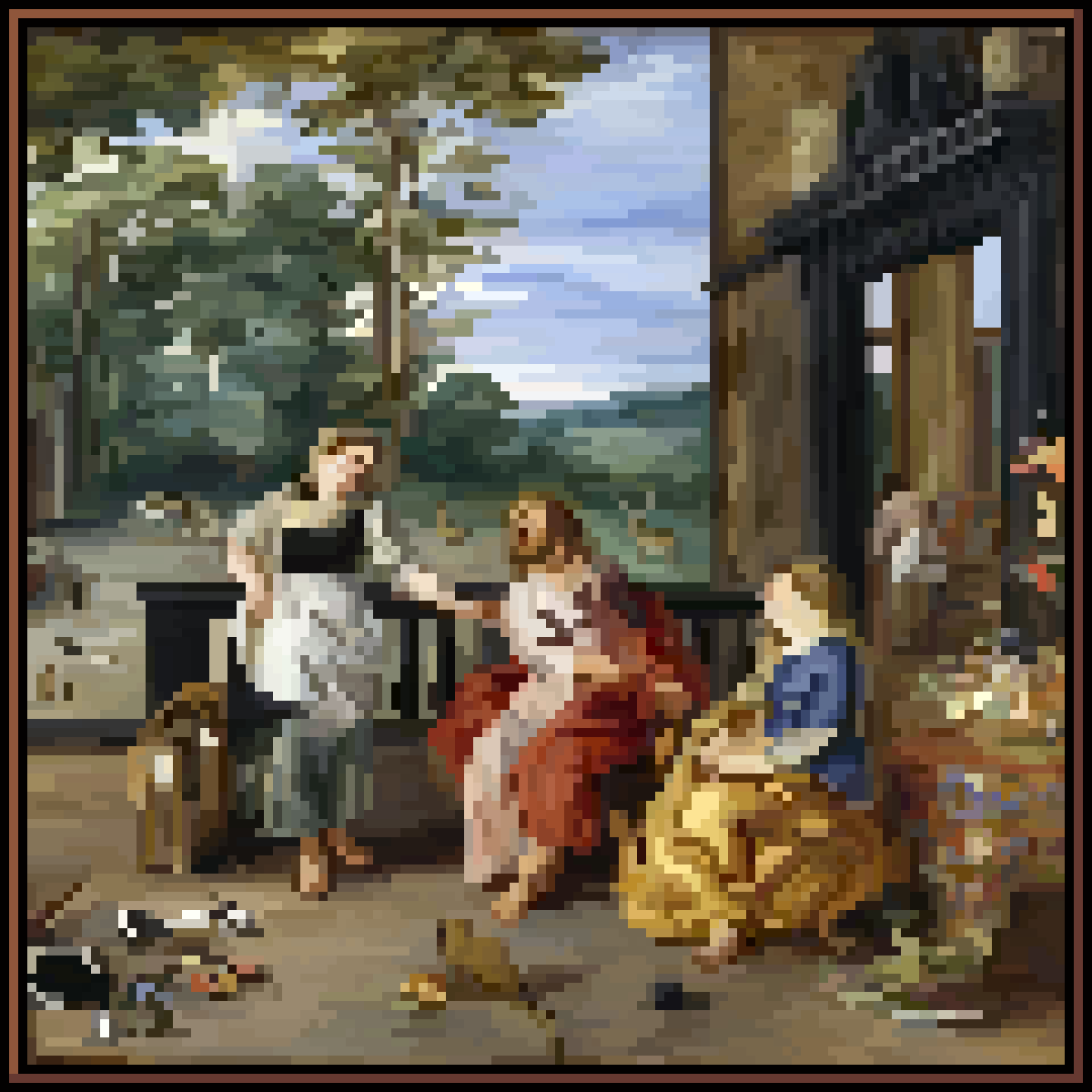 Classic Pixel Painting #59/99 Christ in the House of Martha and Mary - Jan Bruegel & Peter Paul Rubens 