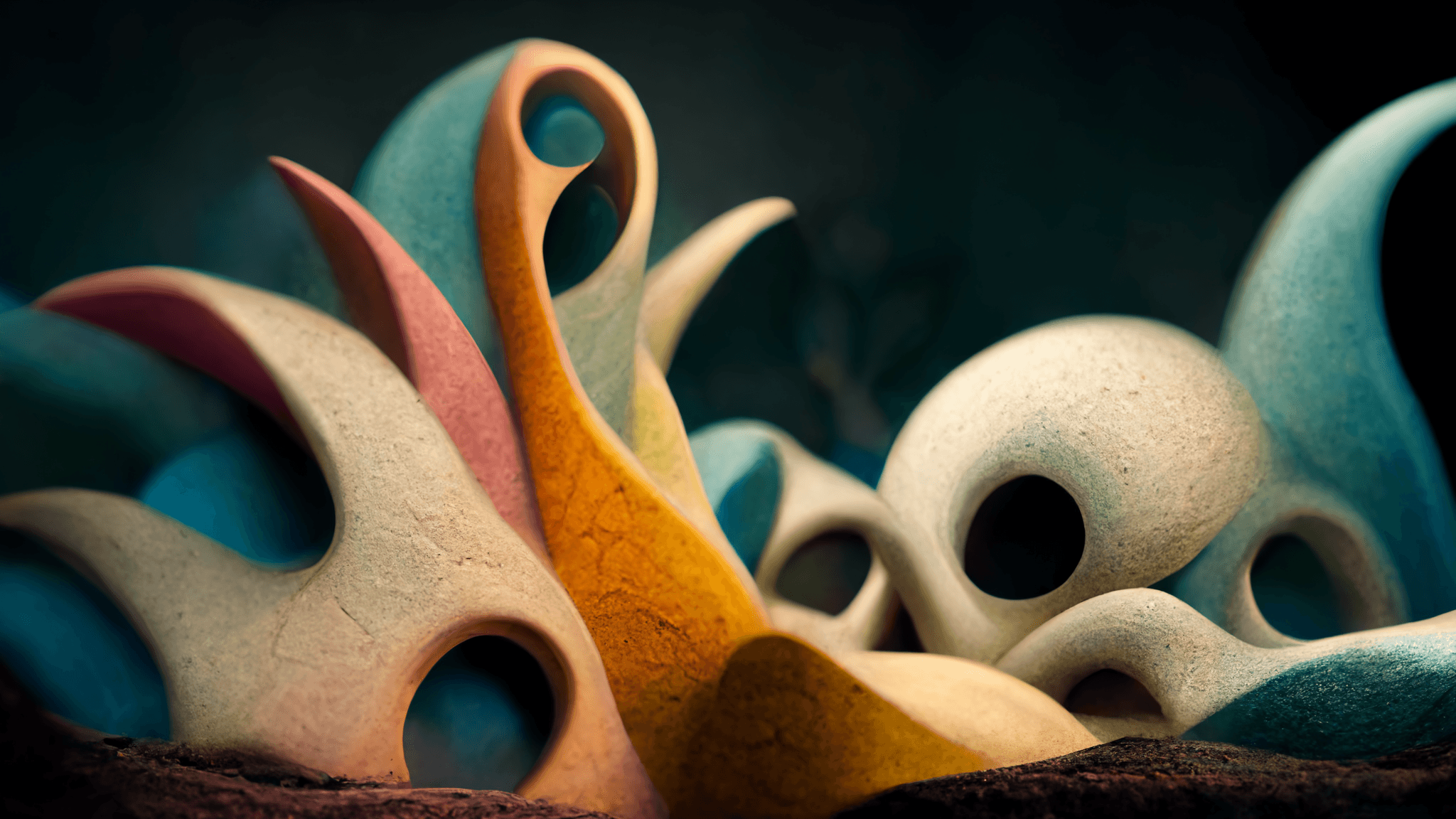 Abstract Clay Sculpture in Motion #1