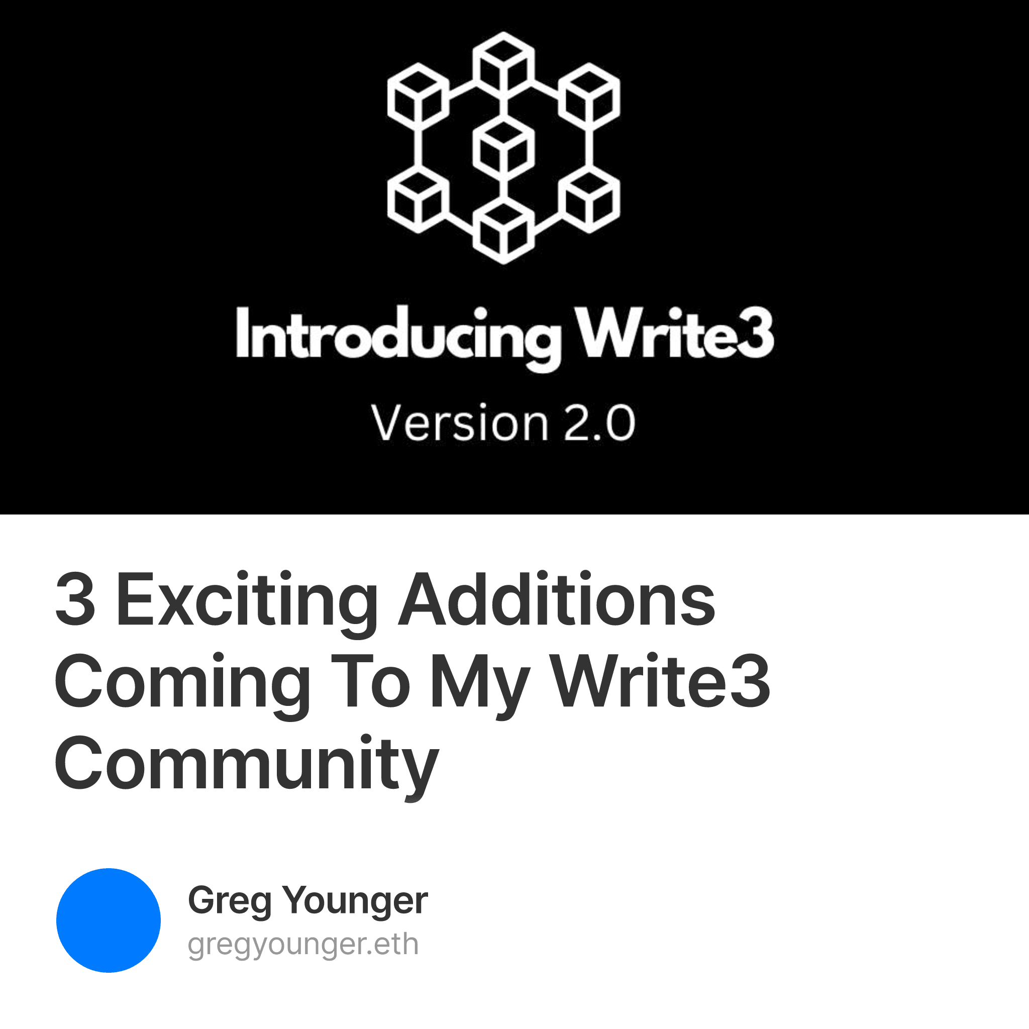 3 Exciting Additions Coming To My Write3 Community 2/9