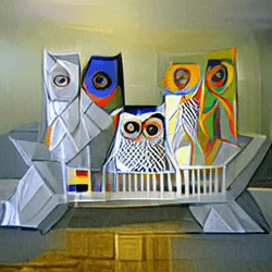 Owl Family AI art collection image