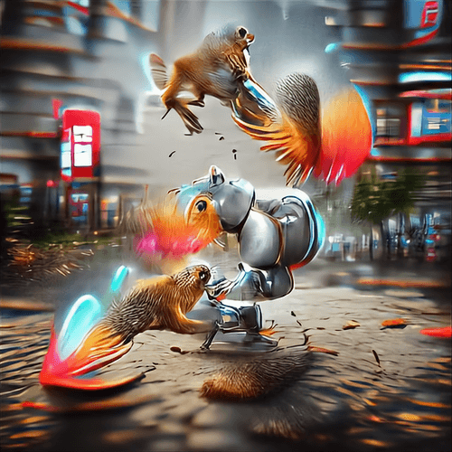 Robot Squirrel Fight