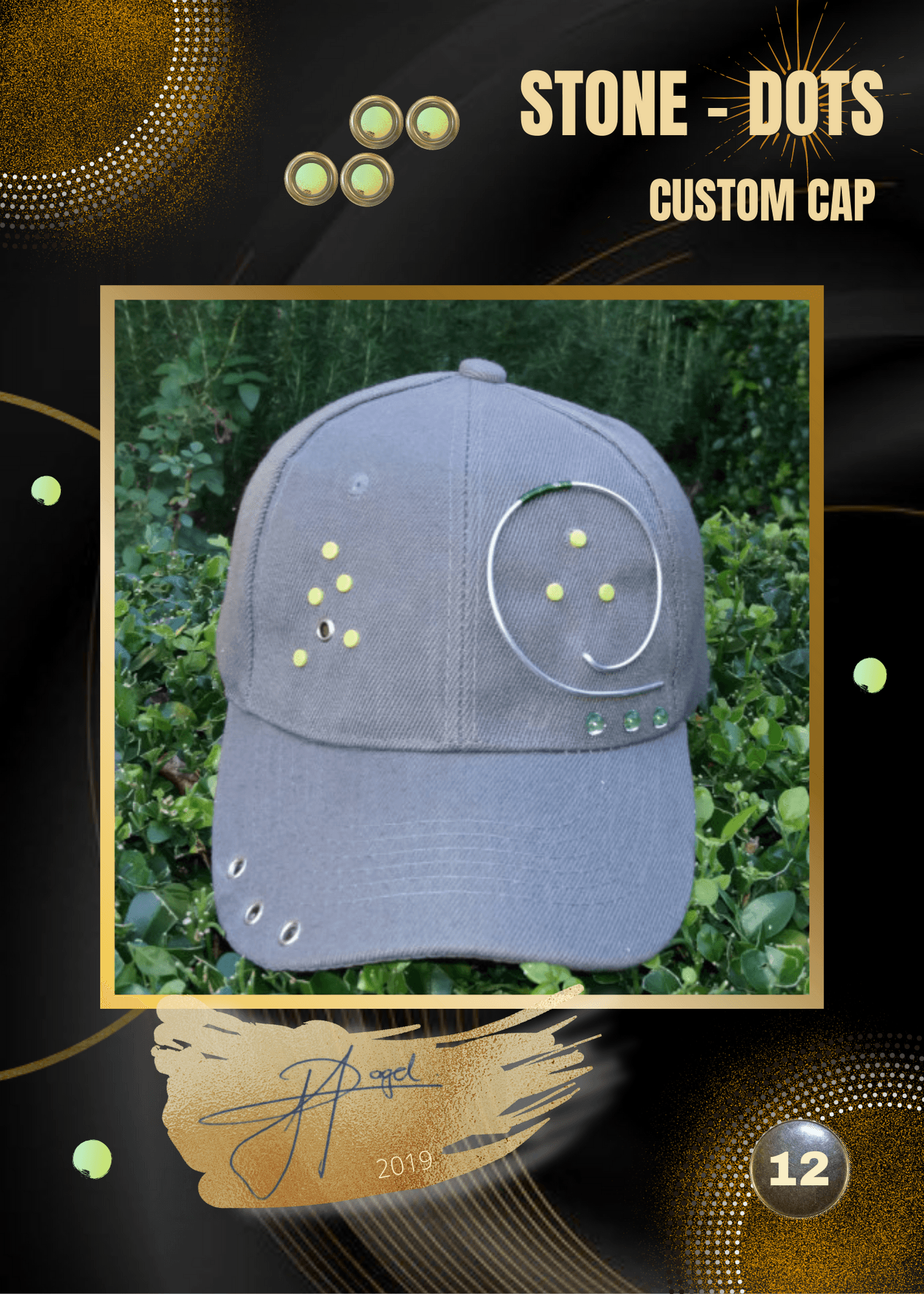 Stone dot custom cap trading card 12