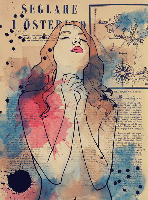 Vintage Girl "Cancer"