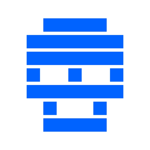 totem-skull Blue on white