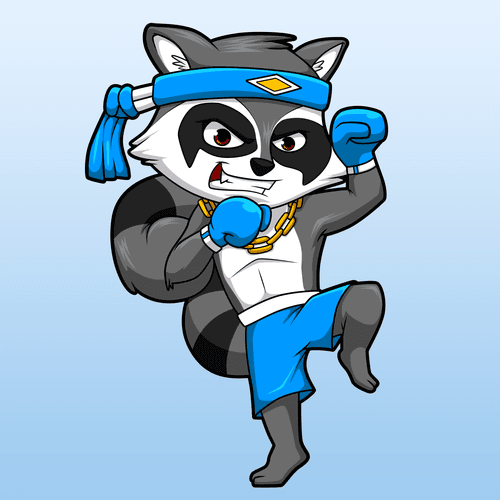 Muay Thai Fighter Racoon #010