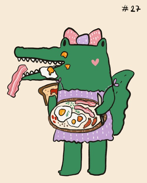 Croco eat Breakfast