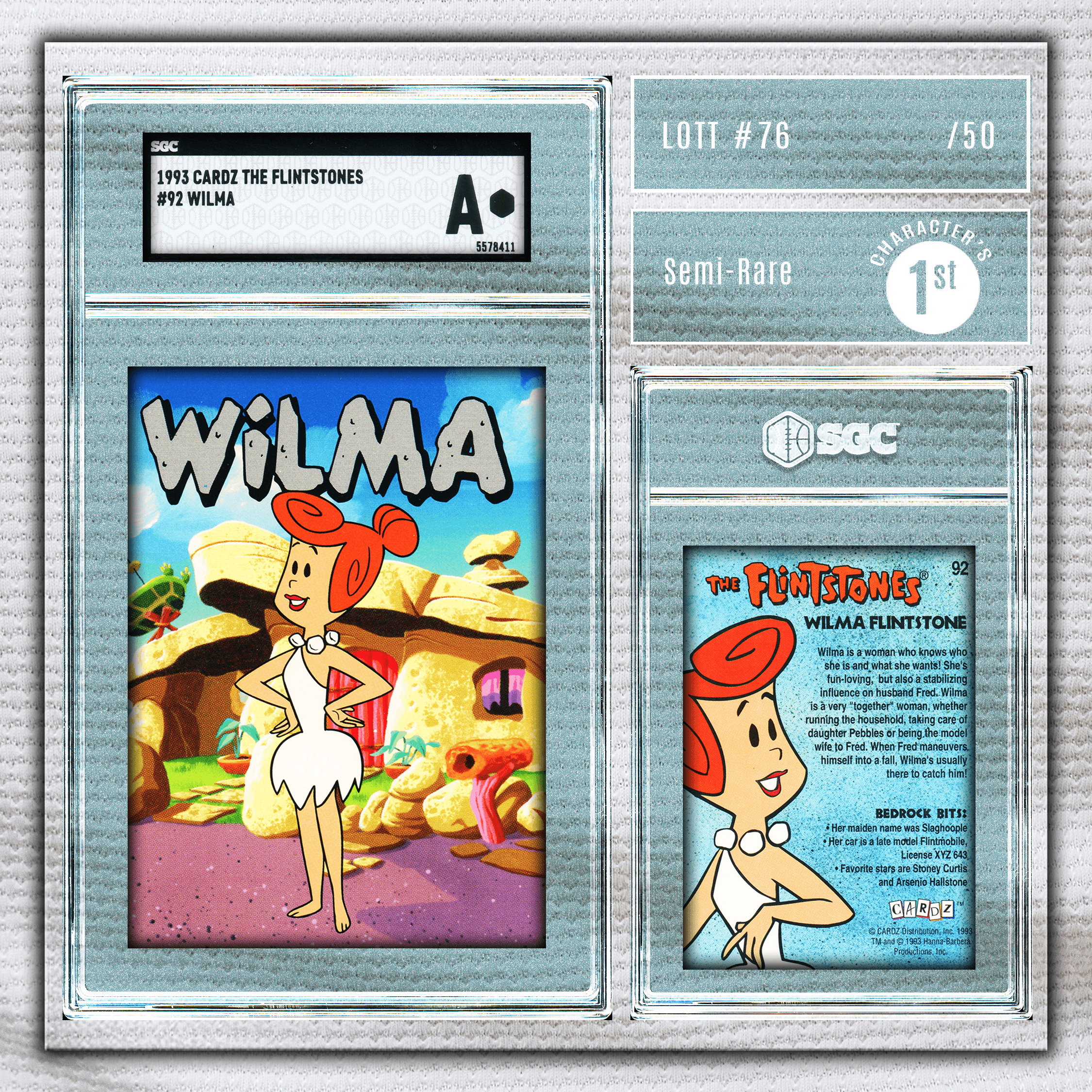 Wilma Flintstone - (1993 Cardz - The Flintstones SGC A)