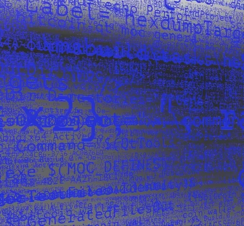 AR CryptoSourceCodeBlock / Bitcoin / Dark Blue