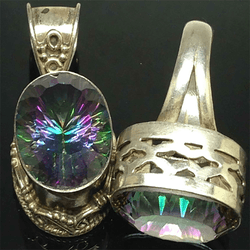pendant, earrings, rings