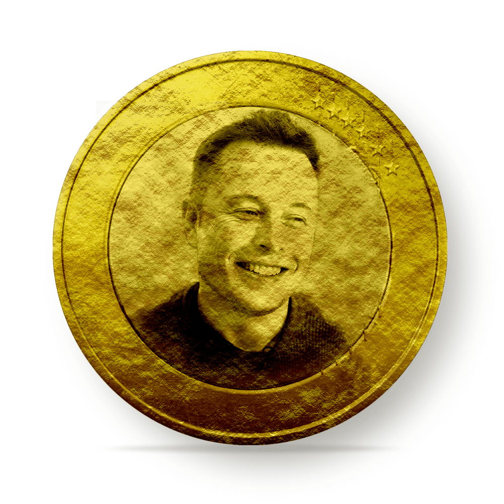 Elon Musk Gold Coin NFT ART 3 Gold Edition NFT Art OpenSea