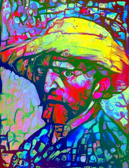 Trippy Van Gogh with a Straw Hat