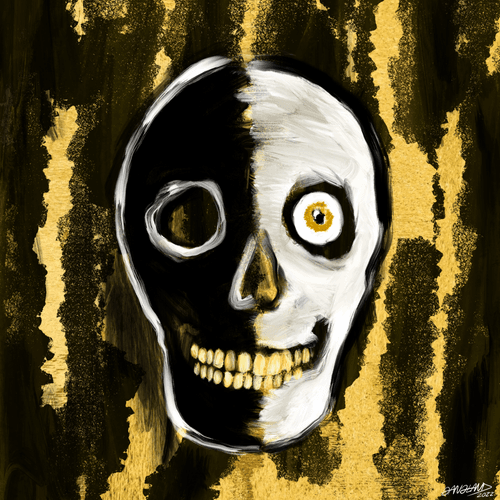 Gangland Skull #353 - "Don't sell your soul for gold." - by Eddie Gangland