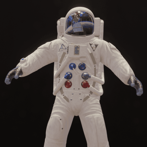 Armstrong’s Suit with GPS III SV05 Mission Logos