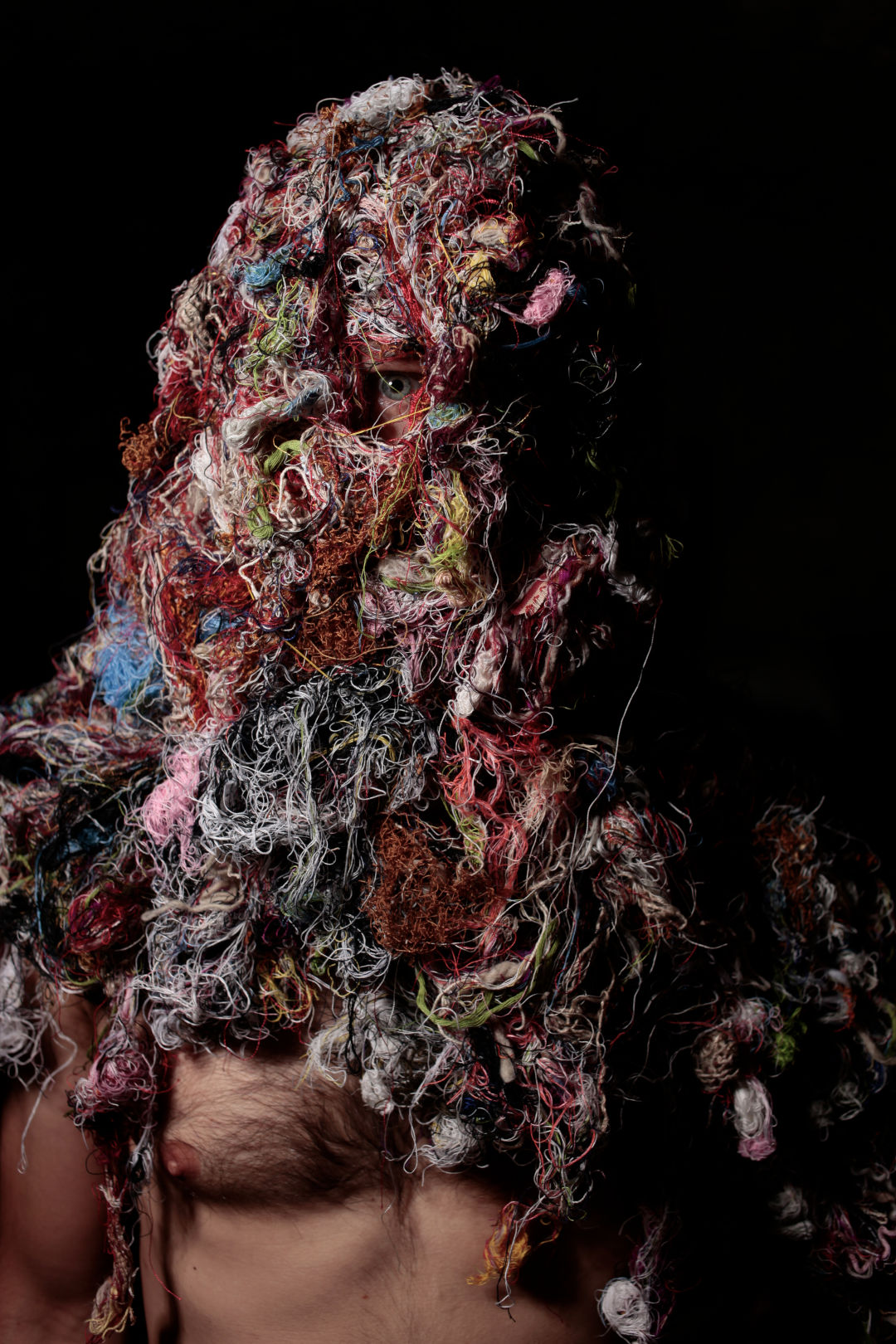 waste threads mask handcrafted by Biusch