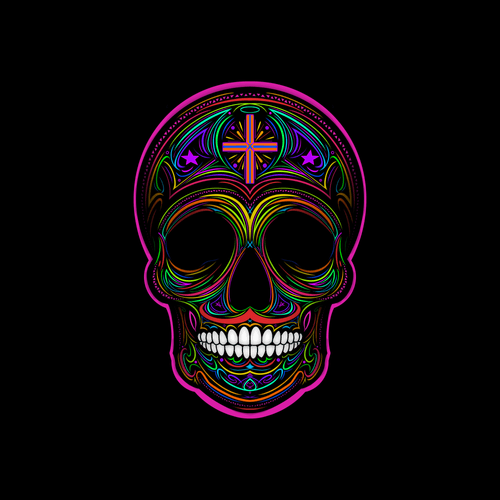 Pinstripe Sugar Skull