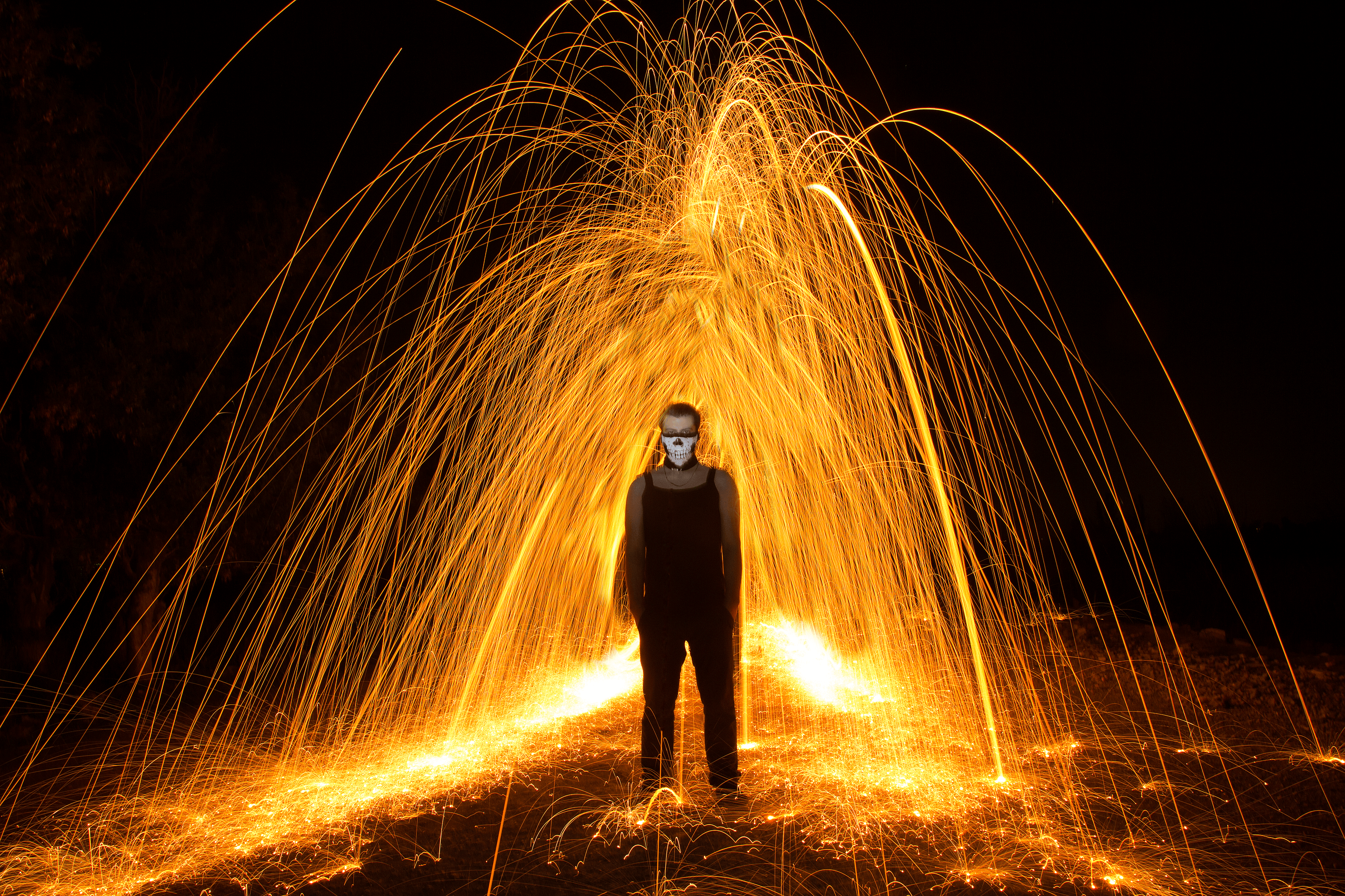 standing in fire