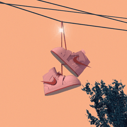 shoes on a wire collection image
