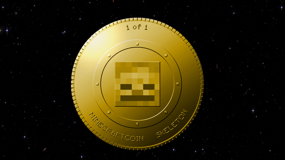 MINECRAFT GOLD SKELETON COIN mycoincollection OpenSea