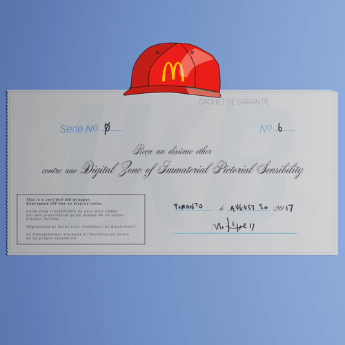 Fast Food Digital Zone of Immaterial Pictorial Sensibility, Series 0, Edition 6. (Fried)