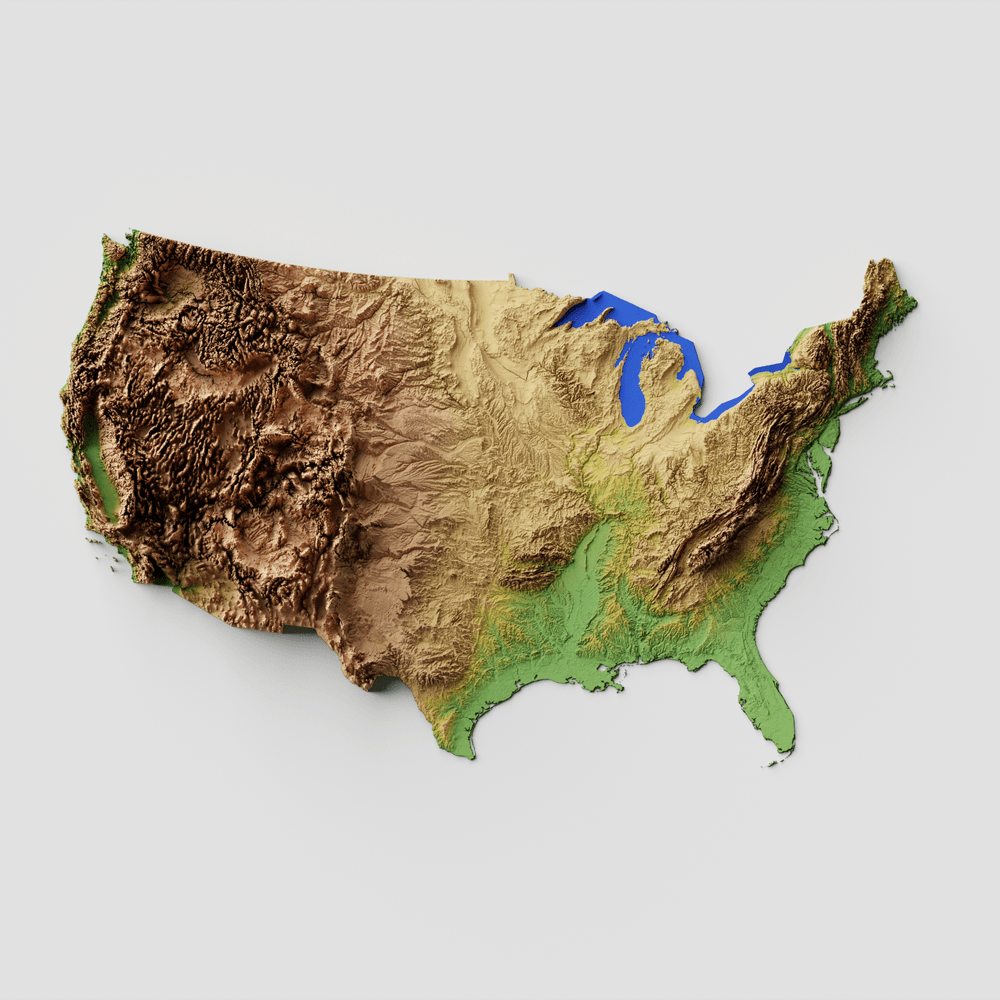 usa terrain map