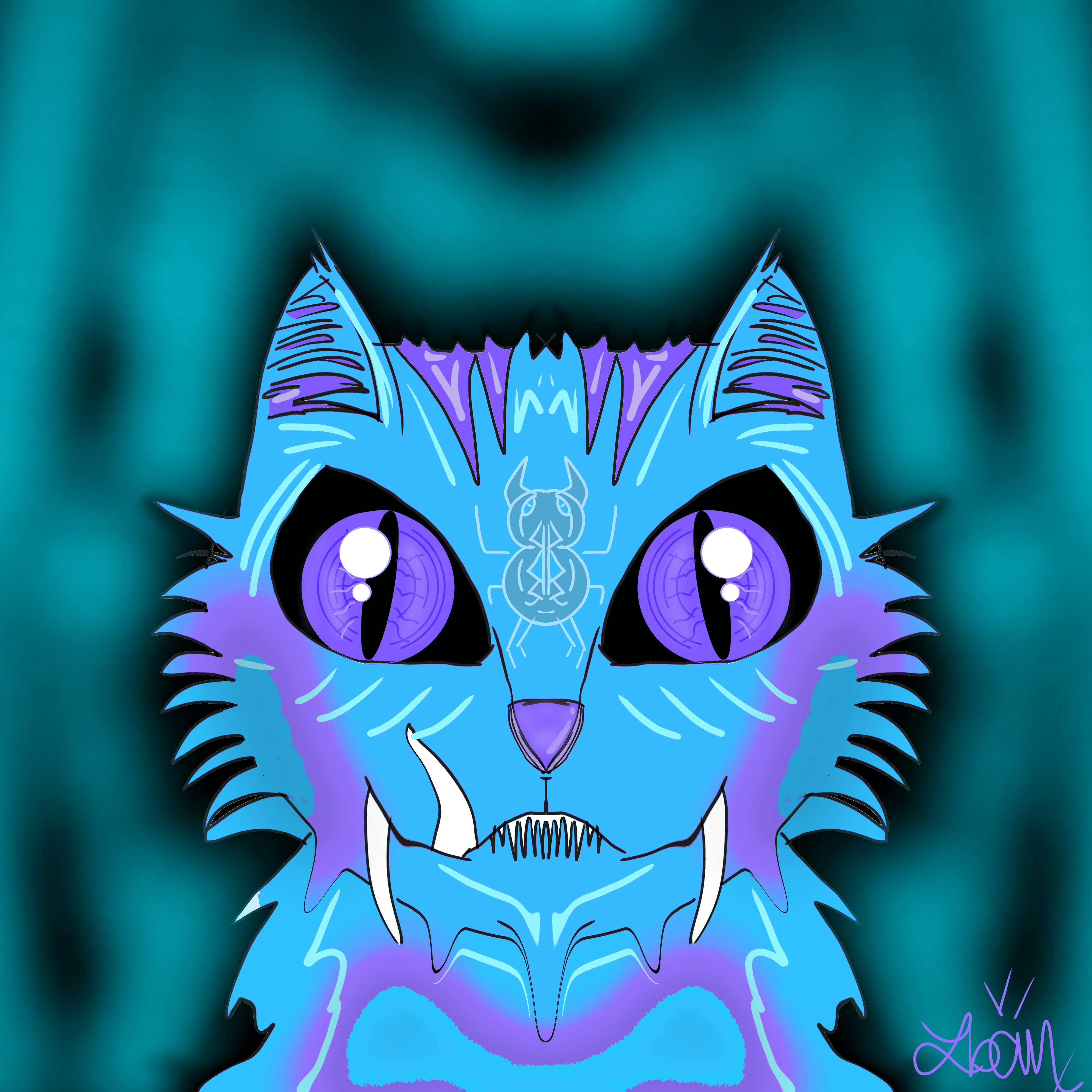 Blue and Purple Cat