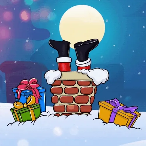 Santa and presents