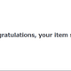 your item sold