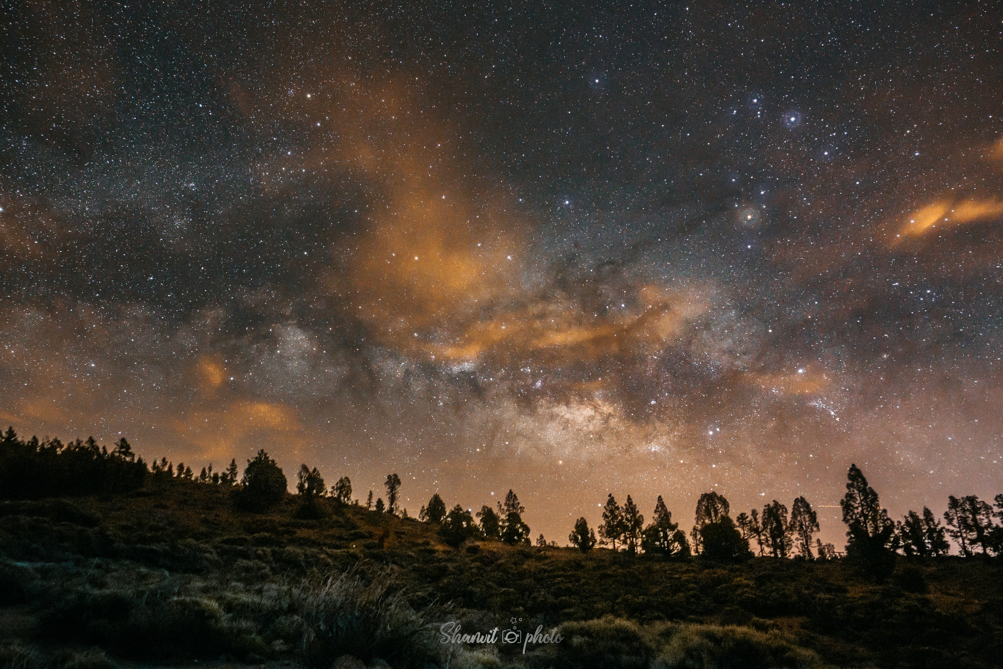 Milky Way rising high in the mountains