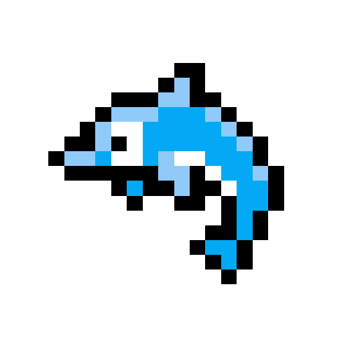 Pixel Art - Dolphin - Animals Pixel Art #01, Pixel Art 
