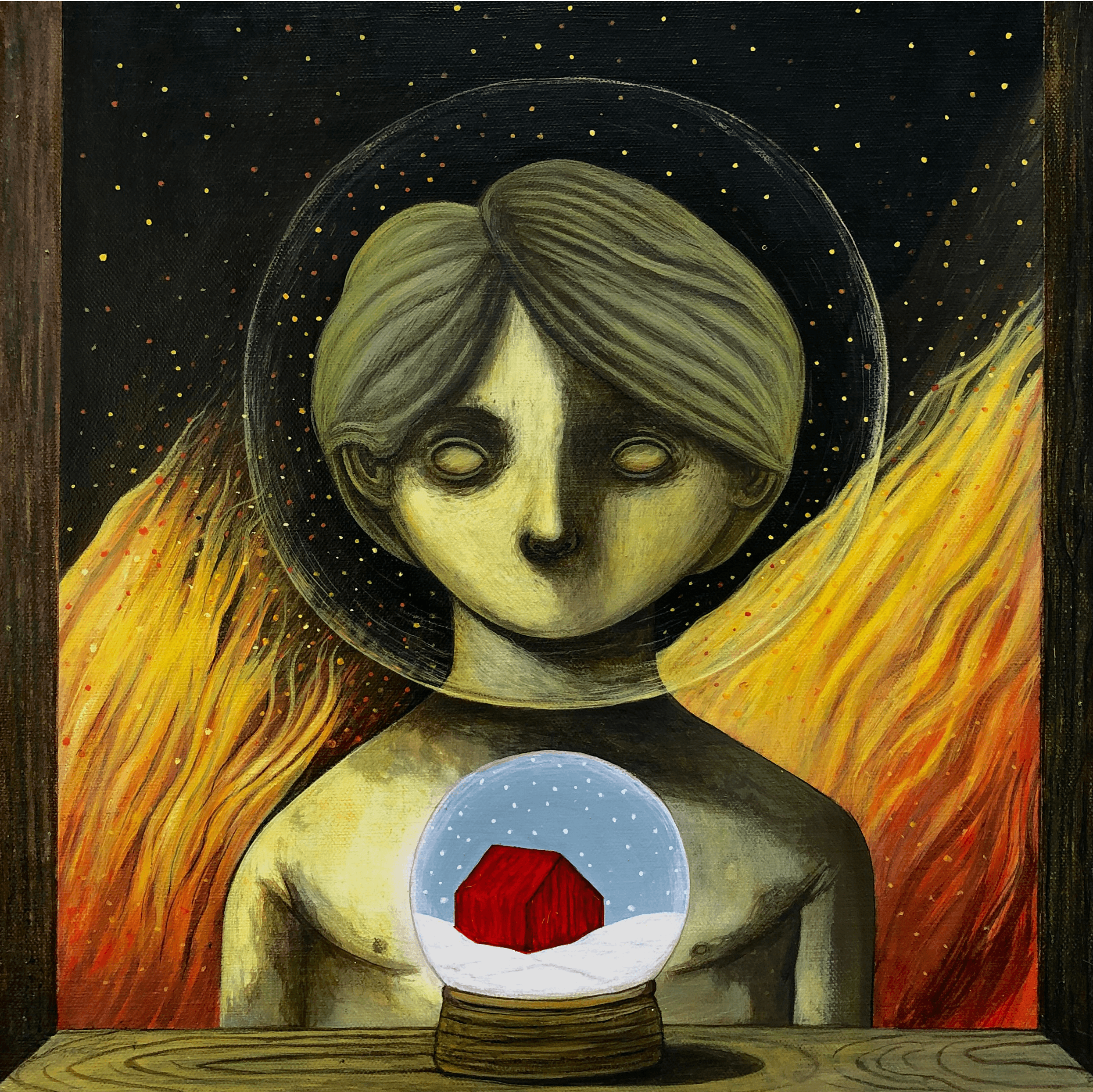 retrato para un niño en llamas