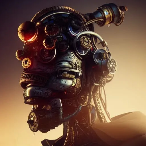 Steampunk Cyborg Head's Up #115