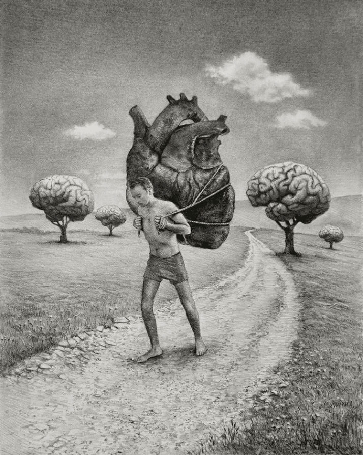 "Carrying My Heart Out of the Land of Brains" by Raoof Haghighi