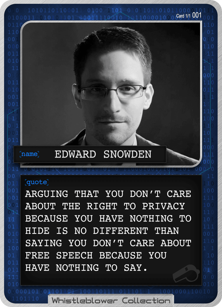 Whistleblower Collection Card: Edward Snowden 001 1/1