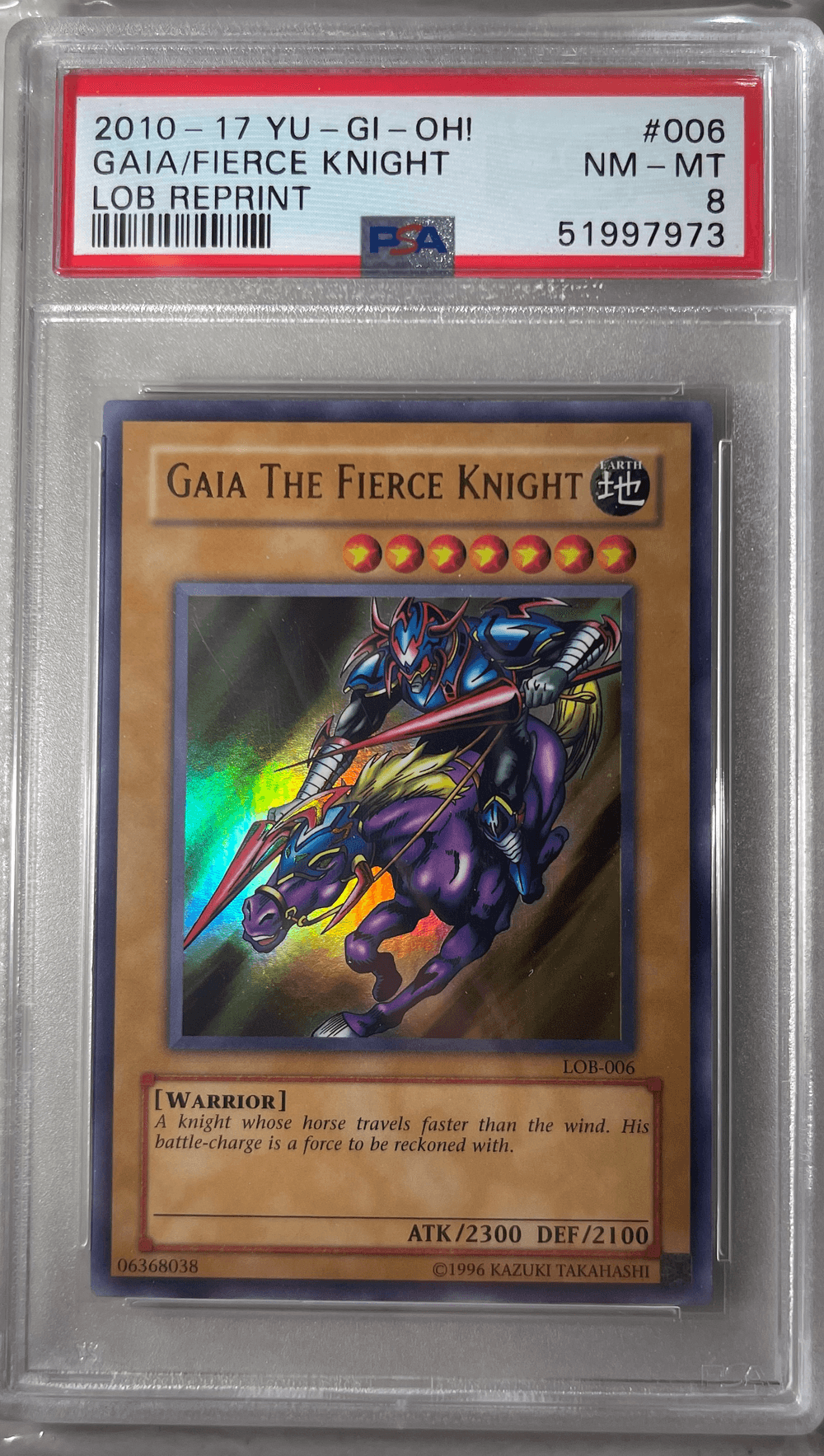 PSA 8 Yugioh Gaia The Fierce Knight Holo Legend Of Blue Eyes