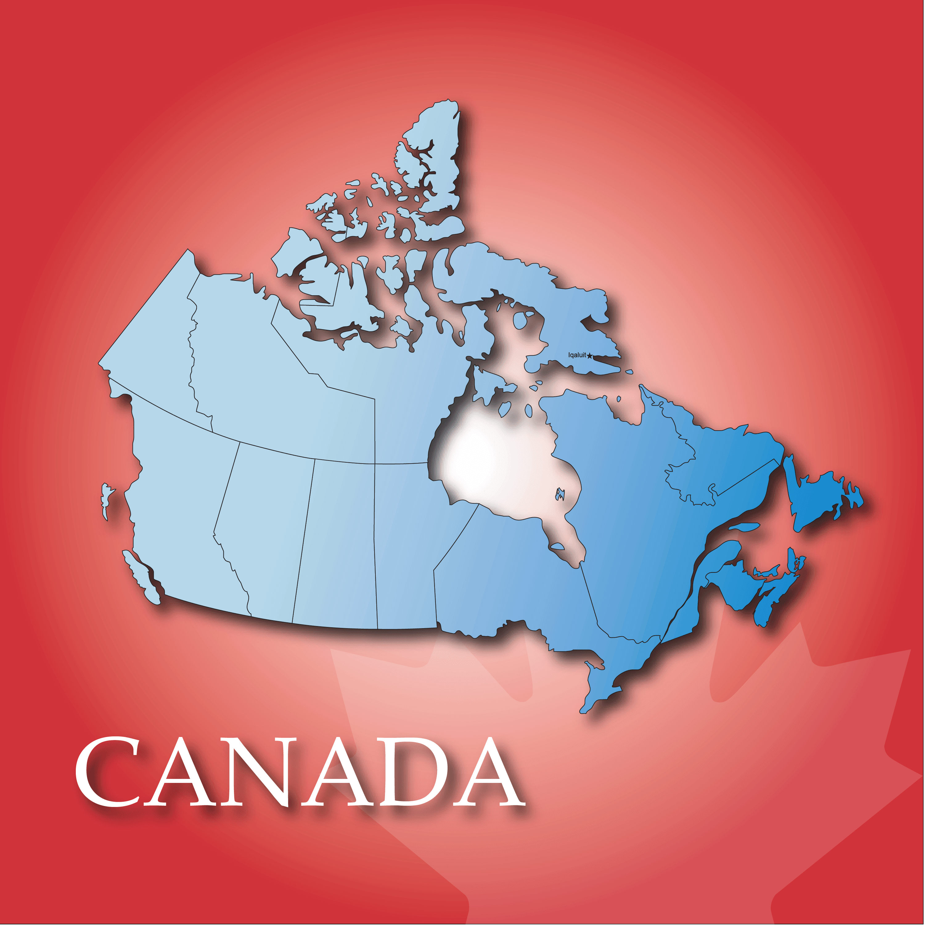 Canada with red background