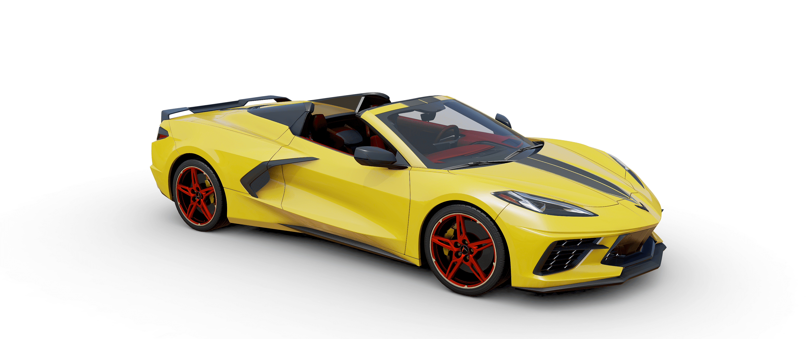 vSculpture | Corvette C8R Convertible Yellow Red