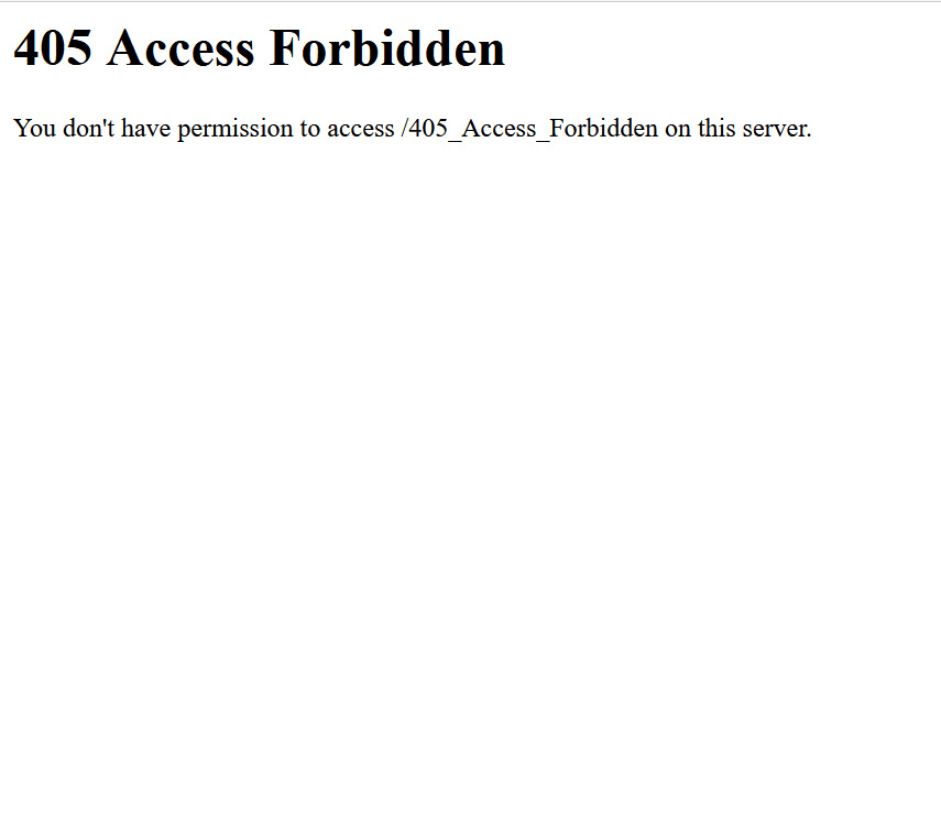 405 Acces Forbidden