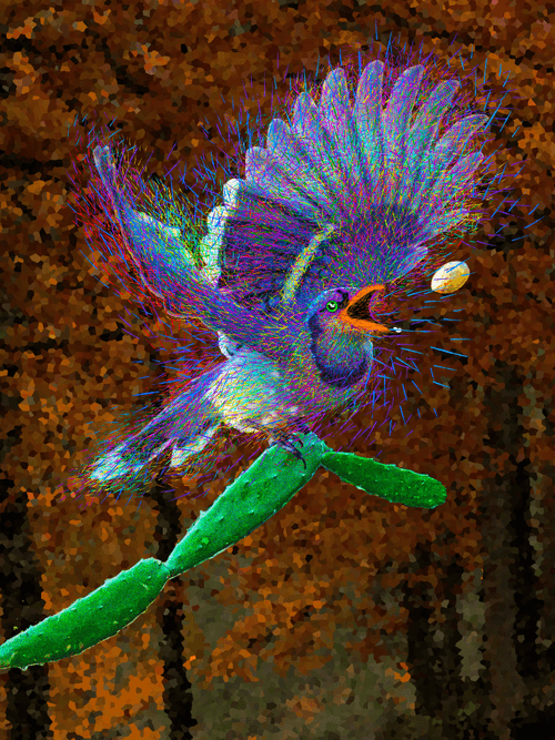 The Blue Jay on a Cactus 2/10