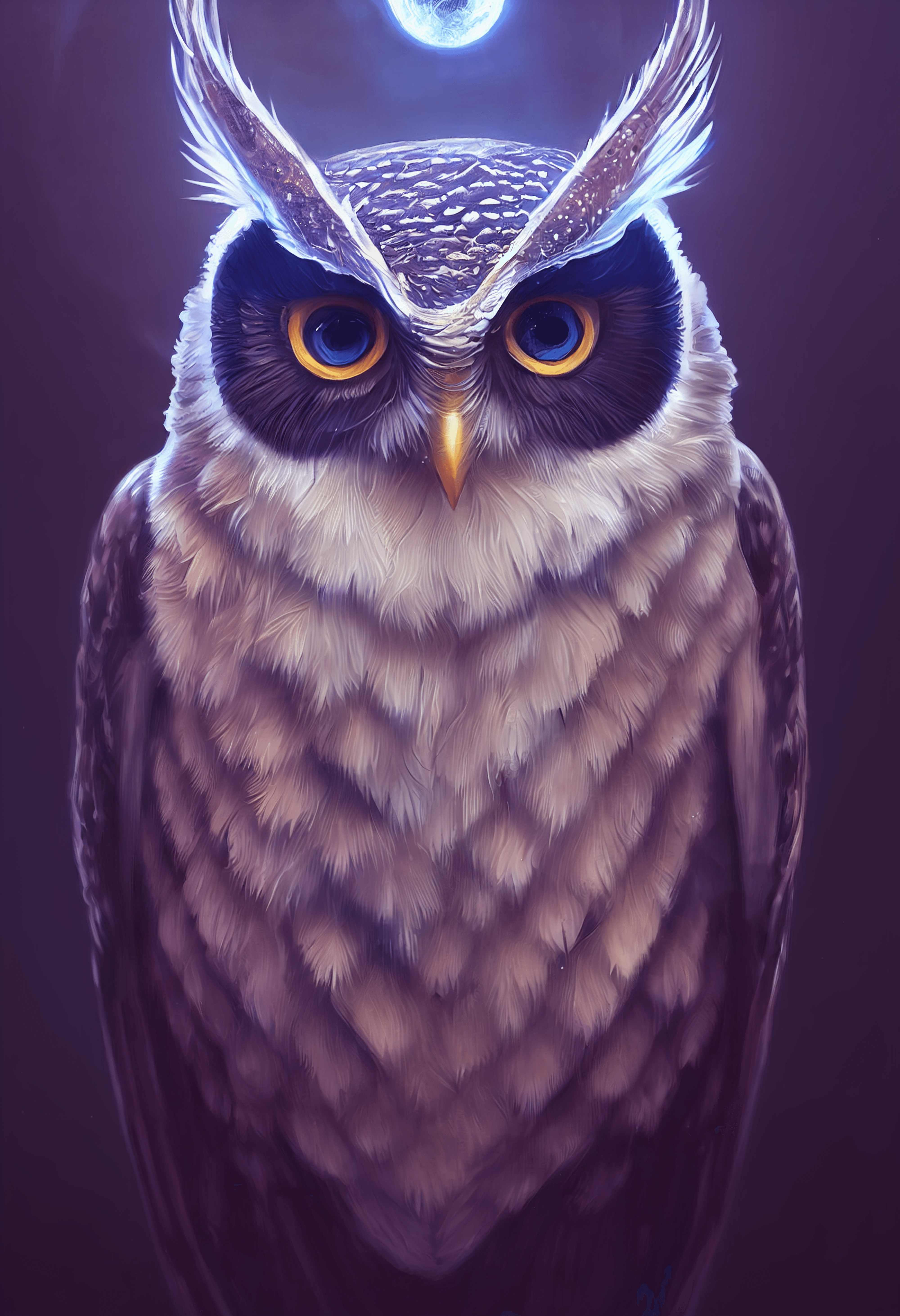 Mystical Owl Under The Moon