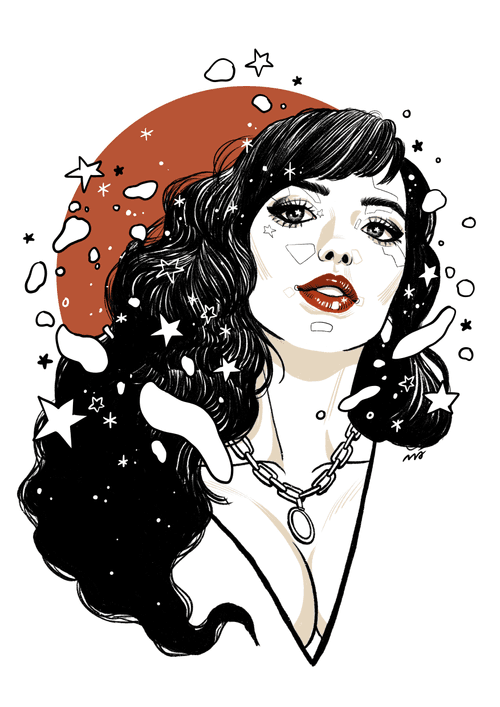 lines of aura-retro girl #086