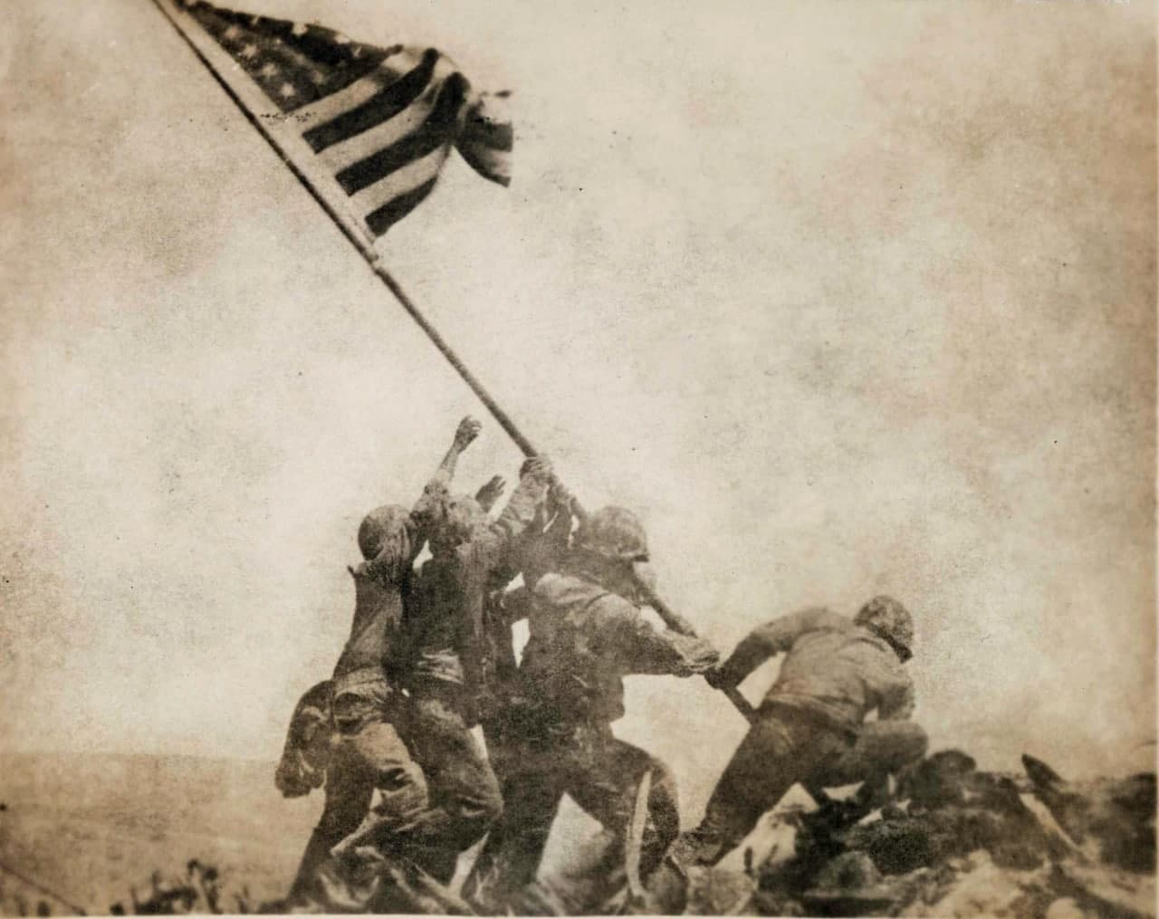 First Print from Raising the Flag on Iwo Jima Negative