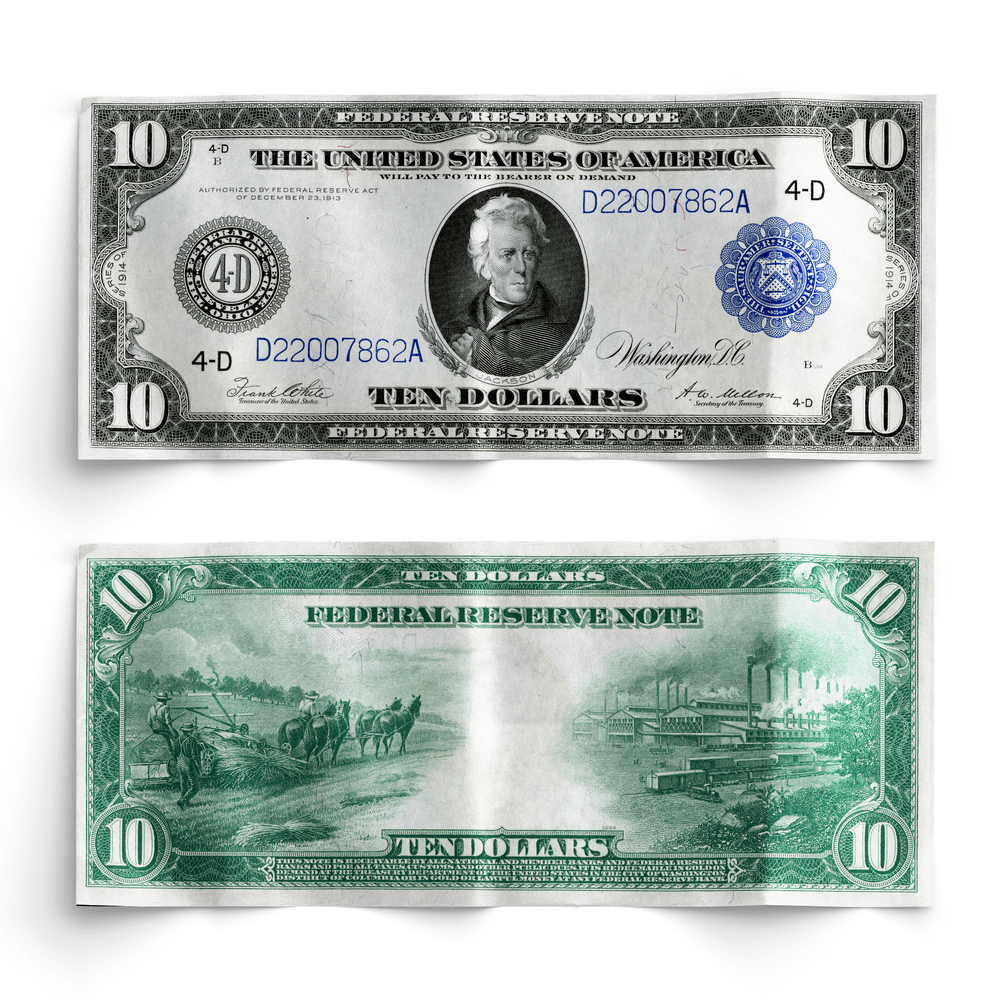 10 dollar bill front and back