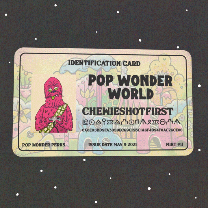 Pop Wonder World Identification Card // ChewieShotFirst // Mint #11