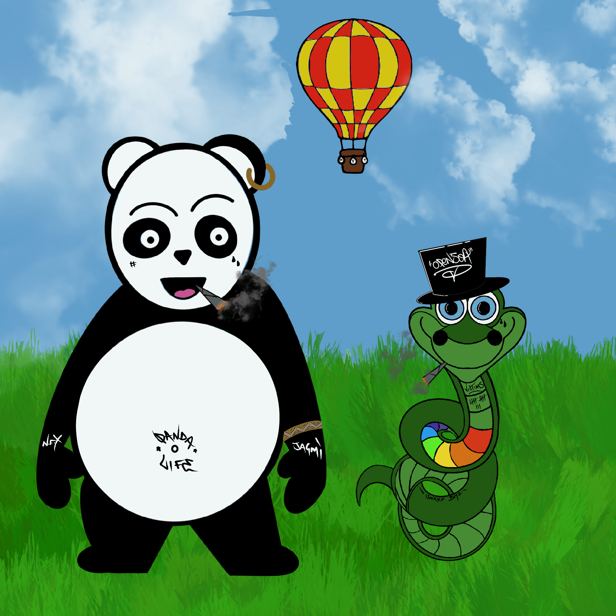 panda palz and gangster snakes collaboration
