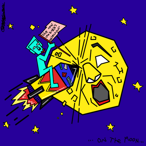 " On the Moon."