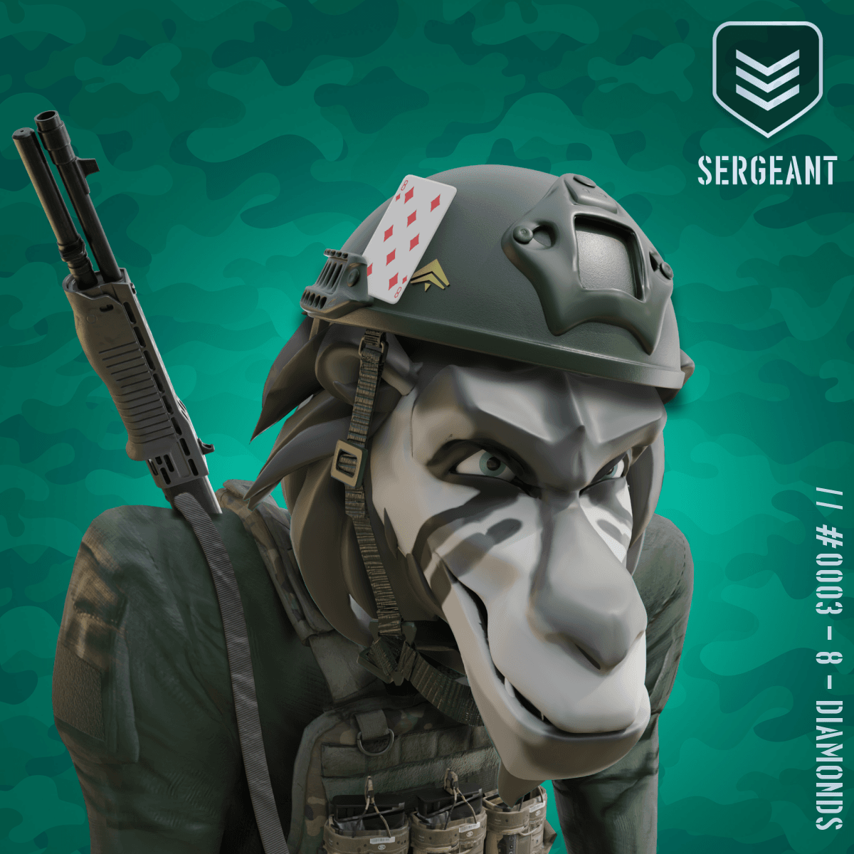 Angry Black Sergeant Baboon #3