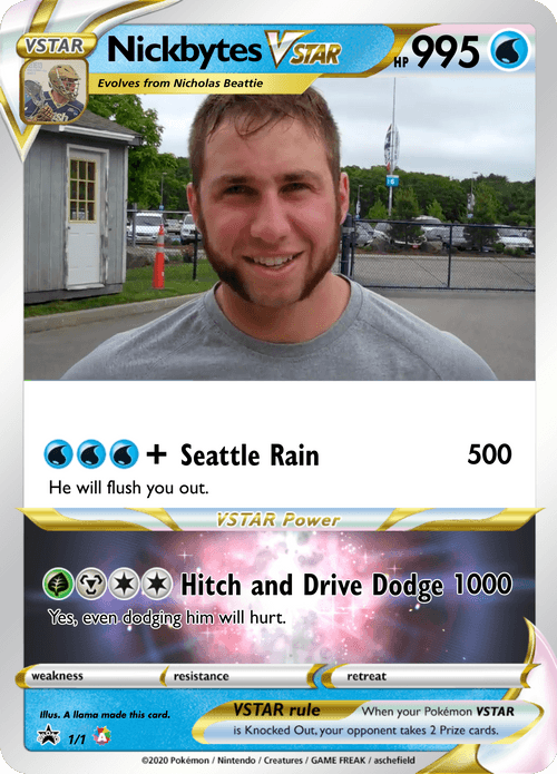 Nickbytes Birthday Pokemon Card